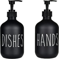 SOAP raspršivač -Set od 2, dozator sa sapuna za suđe i raspodjele ručnog sapuna, Oz Crni sapun sa crnim