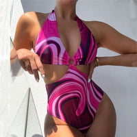 Hesxuno kupaći kostim žena bikini ženski modni seksi prsten HALTER wamy print seksi bikini kupaći kostimi