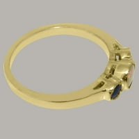 Britanci napravili 14k žuto zlatni prsten sa prirodnim prstenom Opal & Sapphire Ženski prsten - veličine