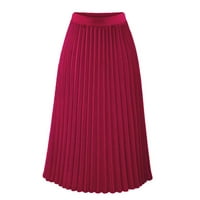Gotyou ženske casual haljine šifon suknja srednja duljina naborana suknja elastična visoka struka tanka