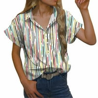 Inleife Ljetni vrhovi kratki rukav ženski modni vrhovi poklopca Ogrlica za otključavanje kratkih majica