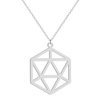 Trendi od nehrđajućeg čelika KPOP Geometrijske kockice Privjesak ogrlica Lucky Polihedral kockica Choker