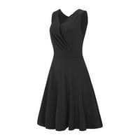 Ljetne haljine za žene Žene 50-ih 60-ih Retro minimalistički stil bez rukava sa rukavima na plutu plus