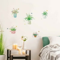 Svježe cvijeće i zelene biljke u obliku spavaće sobe za dnevnu sobu trijem kućni zidni ukras zidne naljepnice