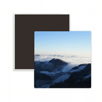 Planinski nebo oblaci Magla priroda Grad Squaring Cercas Frižider Magnet Sadržaj Memento