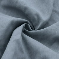 Ženske haljine polugaželjene pamučne i posteljine kratkih rukava za odmor Polusuvremeni ženski V izrez mini haljina od solidne boje