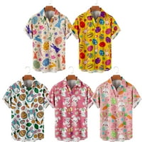 Uskršnji havajski dječaci i muškarci Košulja Uskrsnog tiskanog redovitog fit casual majica s kratkim