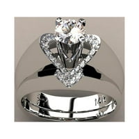 Huachen osjetljiv žensku modnu sterling srebrni bijeli safir dijamantni prsten zagrljaj srebrna