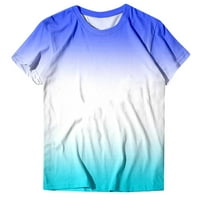 Ženski vrhovi labavi fit kratki rukav joga gradijentna bluza bluza plava l