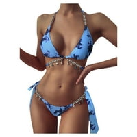 Ženski bikini setovi dva kušanja push up brazilski kupaći kostim kupaći kostim bandeau set bikini zavoja na plaža kupaćih kostimi