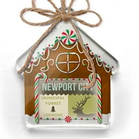 Ornament tiskan jednostran Nacionalni američki šumski grad Newport Gradska općinska šuma Božić Neonblond