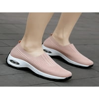 Oucaili ženska ležerna obuća na hodanju cipelama pletene gornje čarape za čarape modne mreže Radne ružičaste