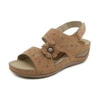 Aueoeo Cipele za žene sandale, ženske ljetne lučne sandale ležerne prilike elegantne posude za pete