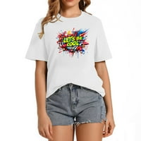 Budimo cool hiphop grafiti modni grafički grafički majica za žene, udobne kratki rukav natrag na školski pokloni