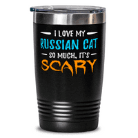 Volite moju rusku mačku 20oz nehrđajući rug gumenjak mačaka zastrašujuća Halloween poklon