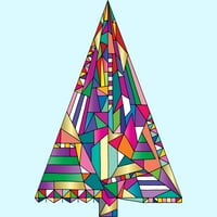 Božićna stabla apstraktna mens svijetlo plava grafički tee - dizajn od strane ljudi 3xl