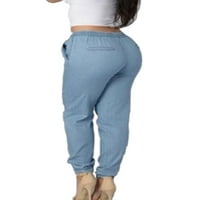 Ženske traperice plus veličine Jeans elastični struk casual comfy traper hlače obične pantalone