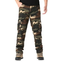 Muške hlače Solidne boje ravne noge Sredina visoka stručna modna casuflaža Multi džepni patentni zatvarač