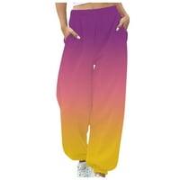 Zyekqe ženske dukseve elastične struk Cinch dno bager-sportske hlače dame udobne gradijentne boje jogger