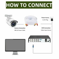 Na bijelom 100FT BNC produženom kablu kompatibilan sa Wisenet SDH-B84045BF sigurnosnim sistemom