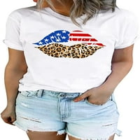Dabuliu Amerika zastava Sunflower košulja Žene USA Flag Flower Graphic Majica 4. srpanj Tee Vrhunski