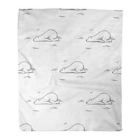 Super meko bacanje pokrivač za spavanje Polarni medvjed doodle bijeli arktički crtani lik Početna Dekorativna