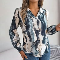 Ženska majica dolje majica s dugim rukavima Šifon bluza za bluzu pad labavih fit vrhova casual comfy