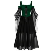 Ženske renesansne haljine hladna ramena leptir rukav božićna haljina gotic punk vintage haljina