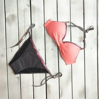 Split veličine Soild Print Plus bikini kupaći kostimi za kupaće od plaže Žene kupaći kostimi Tankenis