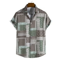 Muška majica Ležerne prilike Stilsko dugme Down 3D Ispiši slikanje Cvjetni havajski Wo Okrenite košulju
