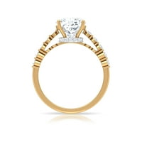 CT jastuk rezan moissan zaručni prsten za žene, moissan zlatni prsten sa skrivenim halo, moissan zaručnički