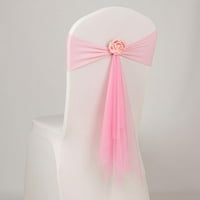 Pakovanje satenske stolice sestre luk za vjenčanje i događaje Potrošni materijal Party ukras stolica pokriva krivo -pink