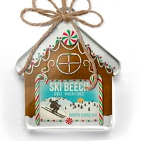 Ornament tiskano jednostrano skijalište za skijanje, Sjeverna Karolina Skijalište Christy Neonblond