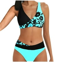 Ženski kopći kupaći kostimi za plivanje Halter String Bikini setovi za ispis set kupaći kostim Dvije