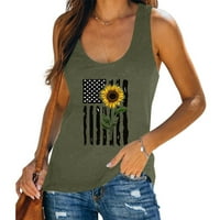 Ženska američka zastava tenkovi za vježbanje ljetnih vrhova Casual bez rukava patriotske majice majice