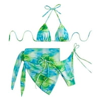 Ženski kupaći kostimi Tankini Modni remen za omot visoki struk otisci bikini set kupaći kostim kupaći kostimi