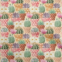 Onuone pamučne popline smeđe biljke od tkanine kaktus sa cvijećem šivaći materijal za ispis tkanine