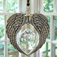 Poypyozzz Pewter Angel Wing kristalni privjesak za cijelu kristalnu ogrlicu Prirodni kamen za kućni