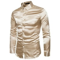 CORASHAN MENS Ljetna majica Muška modna čvrstoća boja Ličnost Ležerne majica s dugim rukavima Top Hanes