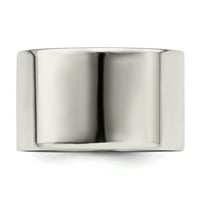Karat u karasu sterling srebrni široki bend lagana ravna prstena veličine -5.5
