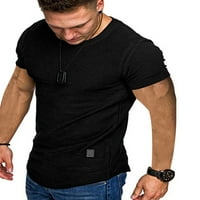 Muški mišićni majica Workout kratki rukav Tee Crewneck Gym majica Stretch Bodybuilding Hipster Slim