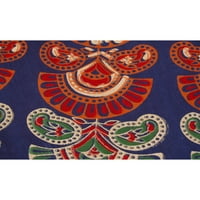 Etnički indijski ispisani pamuk omotajte oko duge suknje u mornaru plavoj boji