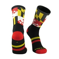 Elitna zastava 6 Čarape za posade - Maryland 3. - Crno zlato Bijelo Scarlet - Prodri