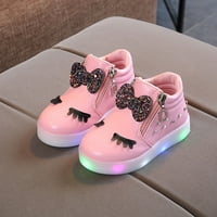HGW Winter Boots Kids Baby Girls Bowknot LED svjetlosne čizme Sportske cipele Tenisice