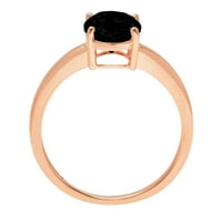 2.5ct ovalni rez crni prirodni ony 14k ružičasto zlato Angažovanje prstena 9,75