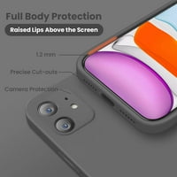 iPhone futrola, silikonski [kvadratni ivice] & [Protecion kamere] Nadograđeni futrola za telefon s mekom oblogom od mikrovlakana protiv ogrebotine ,, Space Siva