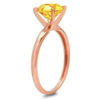 2. CT sjajan okrugli rez CLEAR simulirani dijamant 18k ružičasto zlato pasijans prsten sz 9.75
