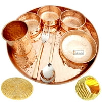 Prisha India Craft Pure bakar Thali set ploče, posude, kašike, viljuške, stakla