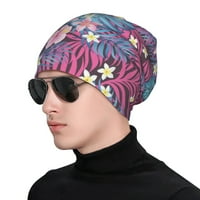 Tropsko cvijeće i lišće Slouchy Beanie za žene Muškarci Stretch Sleep Hat Function Poklon Jesenska povremena odjeća