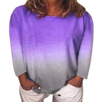 Plus veličine Žene Ležerne prilike dugih rukava Jesen zima Tie-dye ispisani tunički bluza vrhovi vrećice